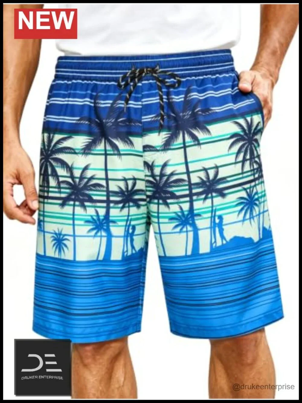 Men's Quick Dry Swim Trunks with Mesh Lining Board Shorts